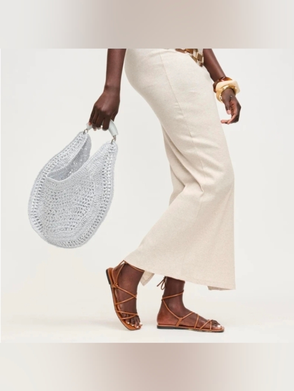 Urban Expressions Brown Woven Crescent Hobo with Padded Handle - Picture 7 of 16